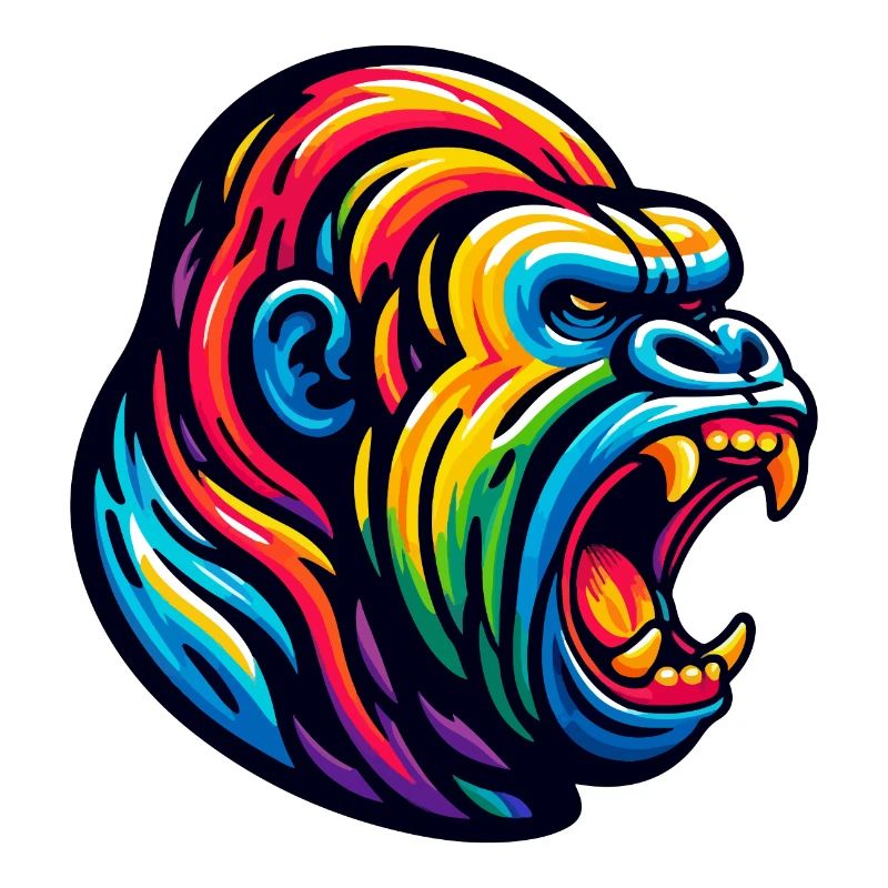 ROARING GORILLA MONKEY ANIMAL AGGRESSIVE EVIL SCREAM