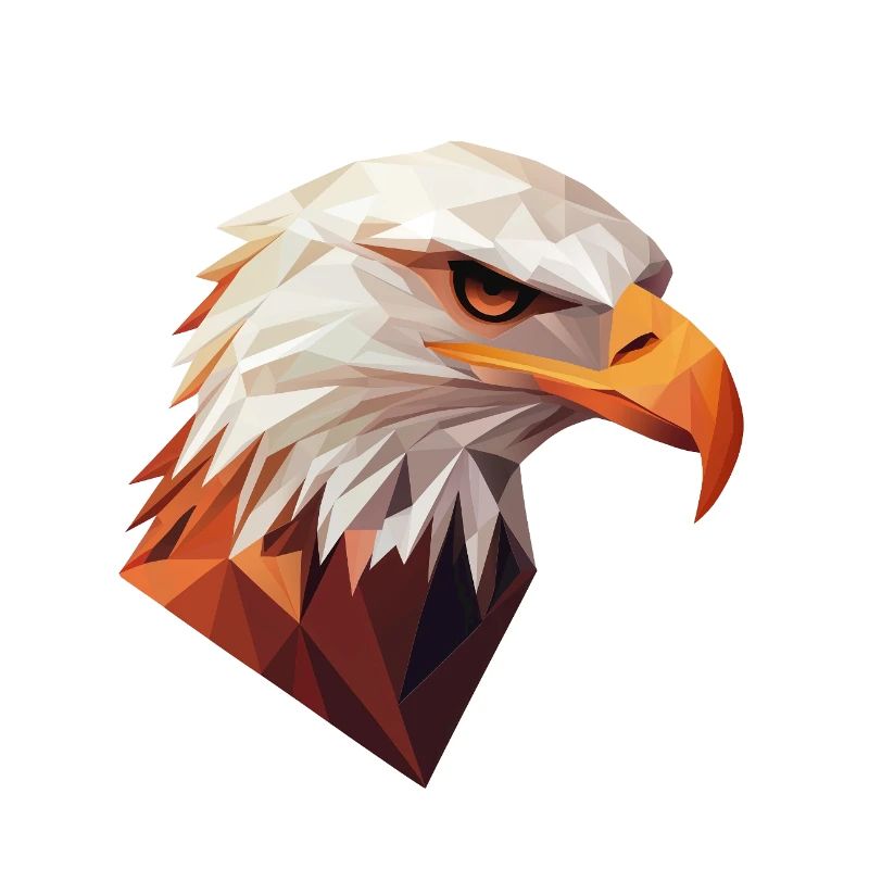 Conception de logo Eagle Head Low Poly Art