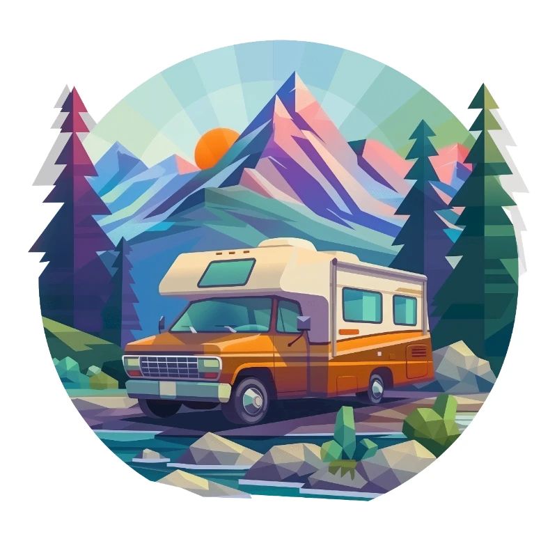Camping à l’ancienne – Moderne dans un look low poly