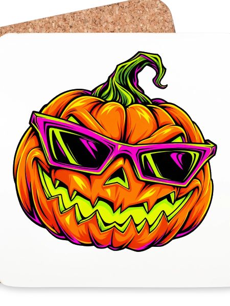 Neon Kürbis mit Sonnenbrille