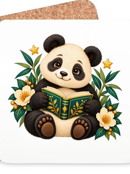 Panda-Leser unter Blumen