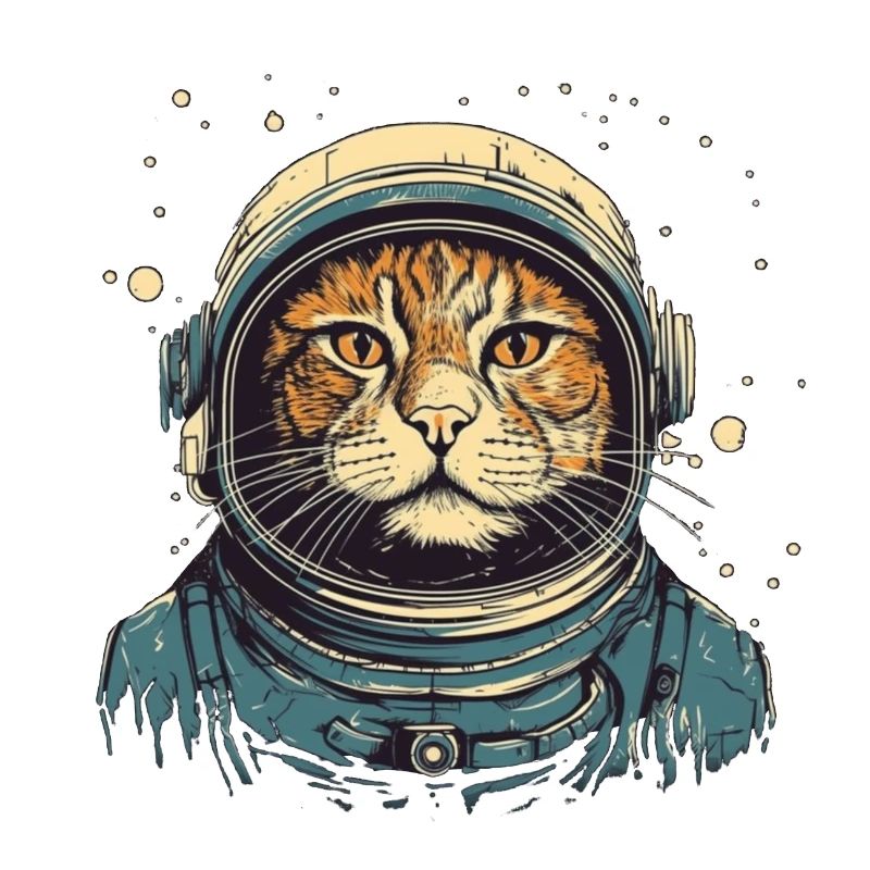 Coole Katze als Astronaut mit Anzug