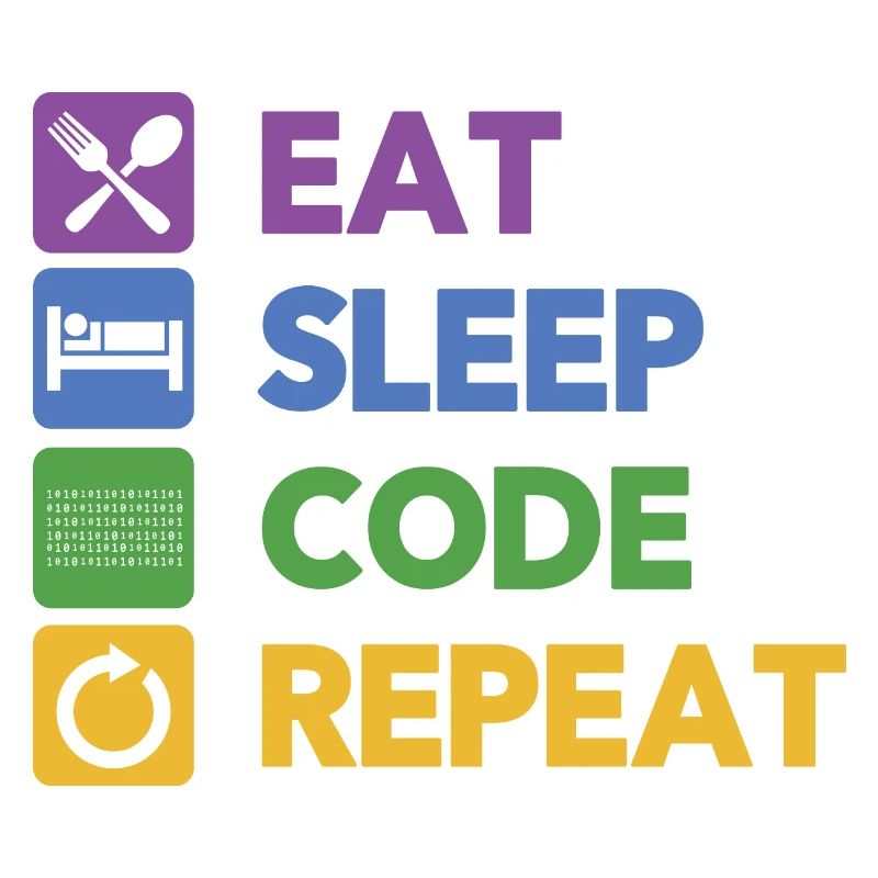 Eat Sleep Code Repeat Coder Programmer Software De