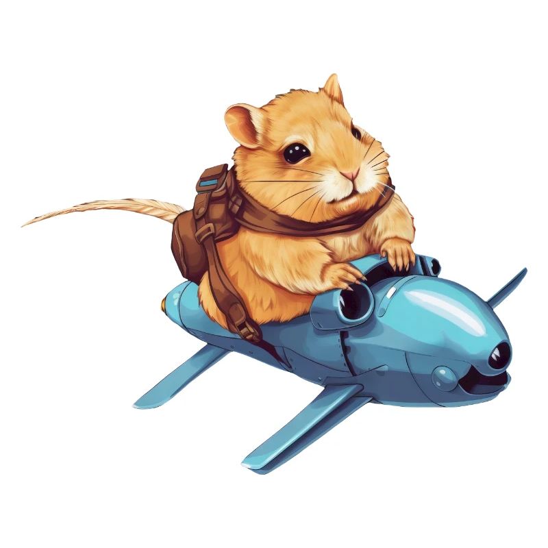 Hamster sur Rocket - Funny Space Design