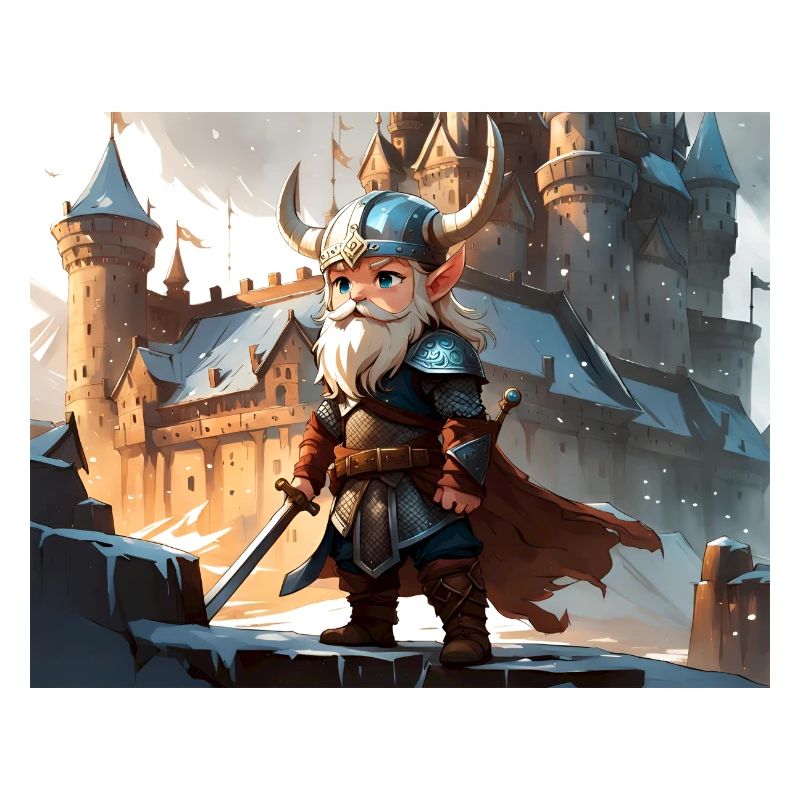 Entzückender niedlicher Chibi-Wikinger