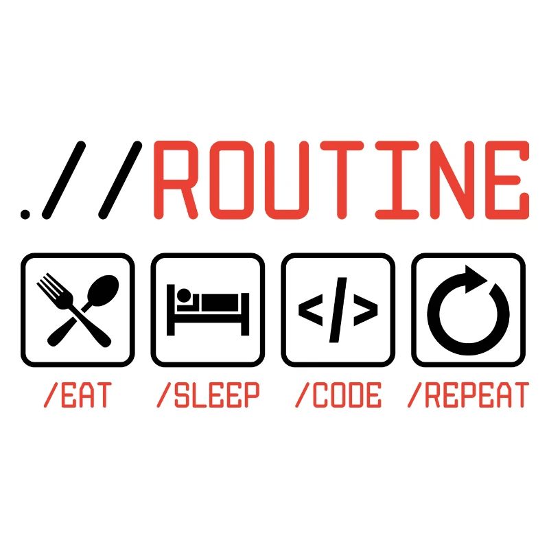 Routine Eat Sleep Code Repeat Software Developer C
