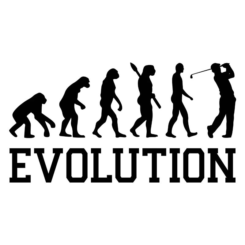 Evolution Graphic Golfer Golf Player Golfing Golf
