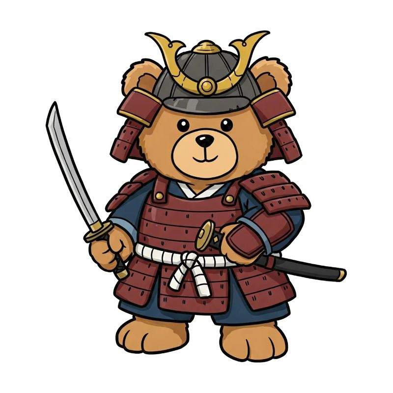 Teddybär Samurai