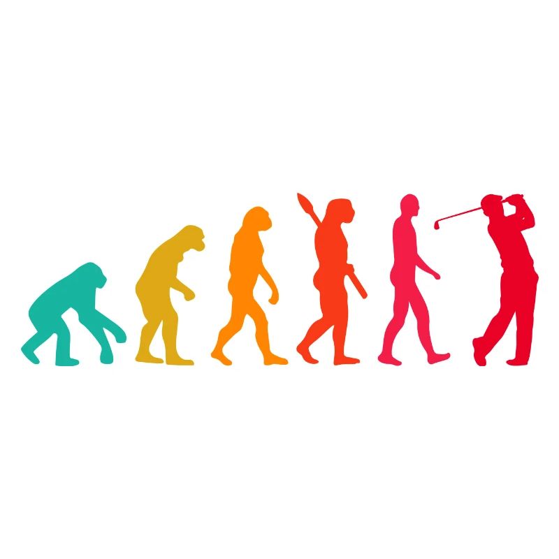 Evolution Graphic Golfer Golf Player Golfing Golf