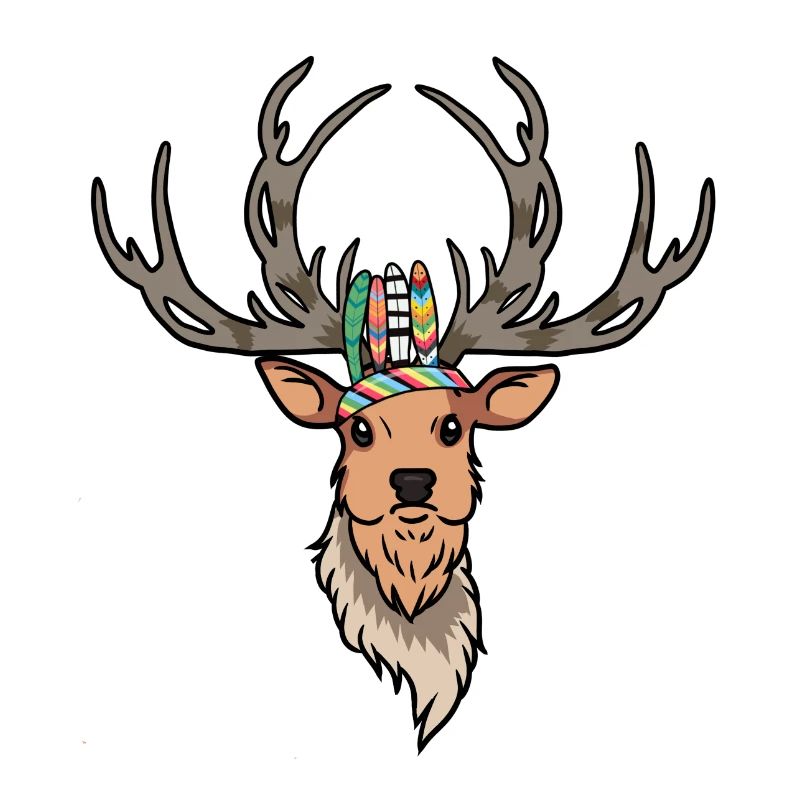 Deer Head Deer Antlers Native American Wild