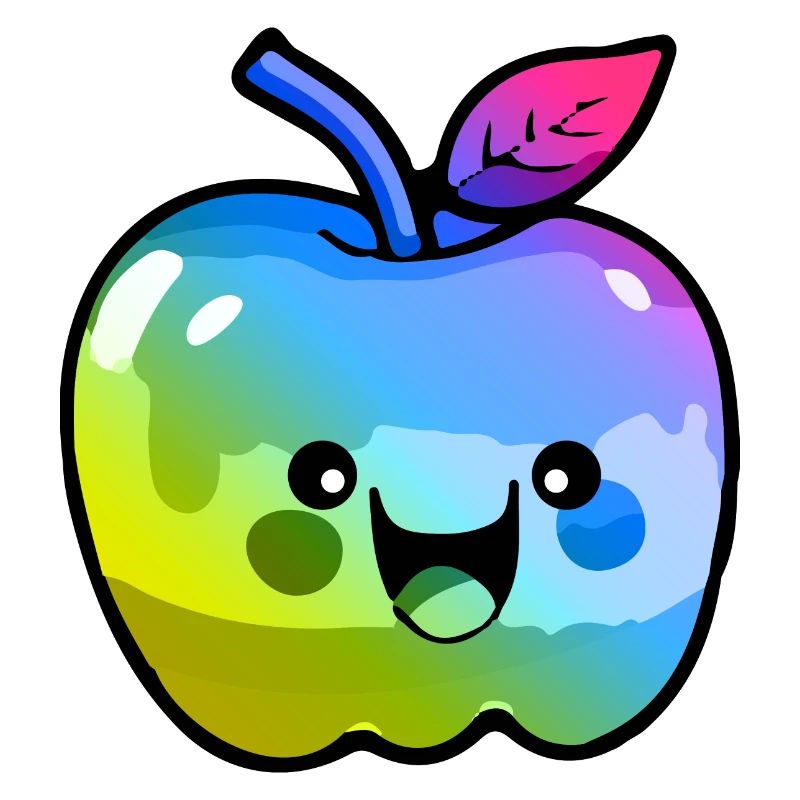Apfel Comic Bunt