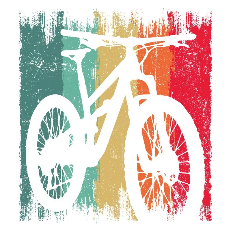Rainbow Grunge Bicycle Silhouette