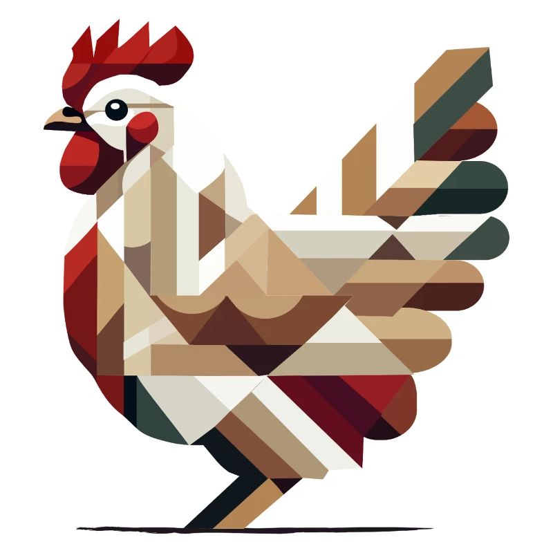 Geometric chicken in modern polygon style