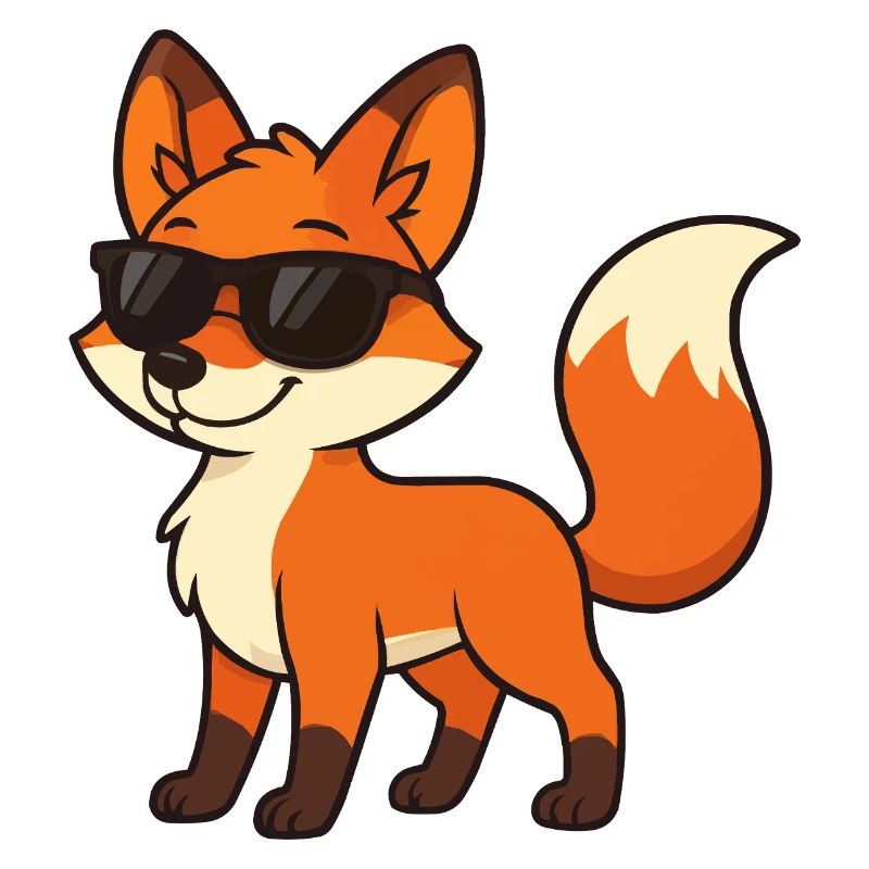 Funny fox with sunglasses