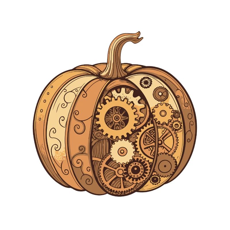 Mechanical steampunk pumpkin
