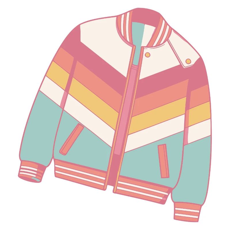 Pastellfarbene Retro-Jacke