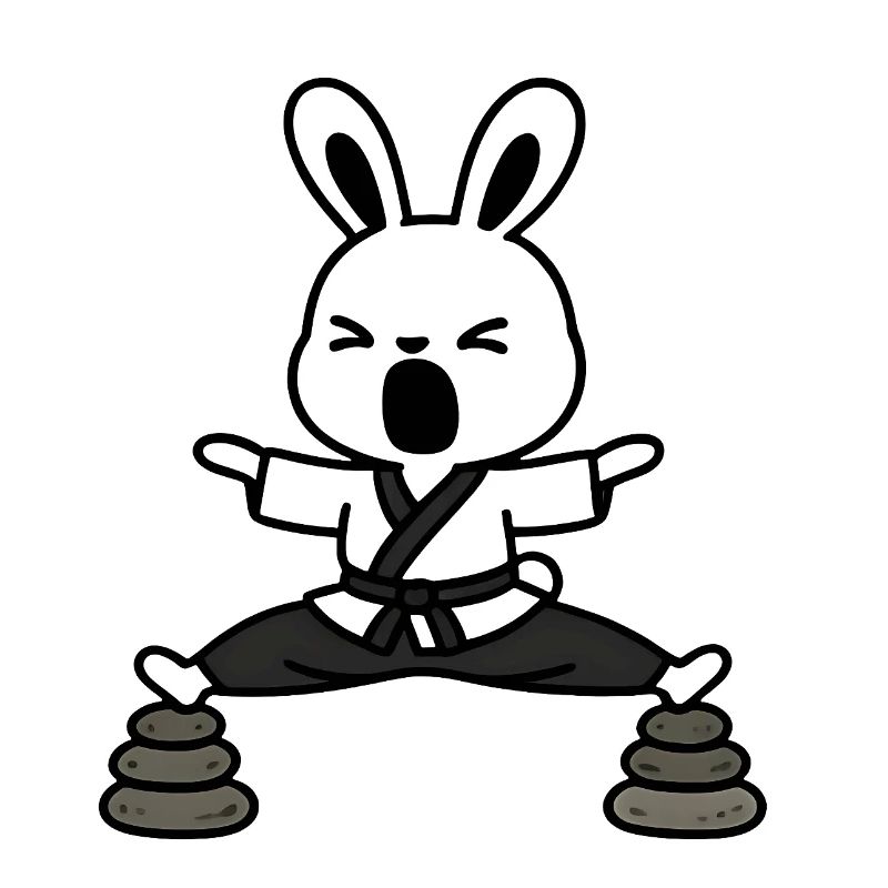 Zen Rabbit Kata auf Steinen