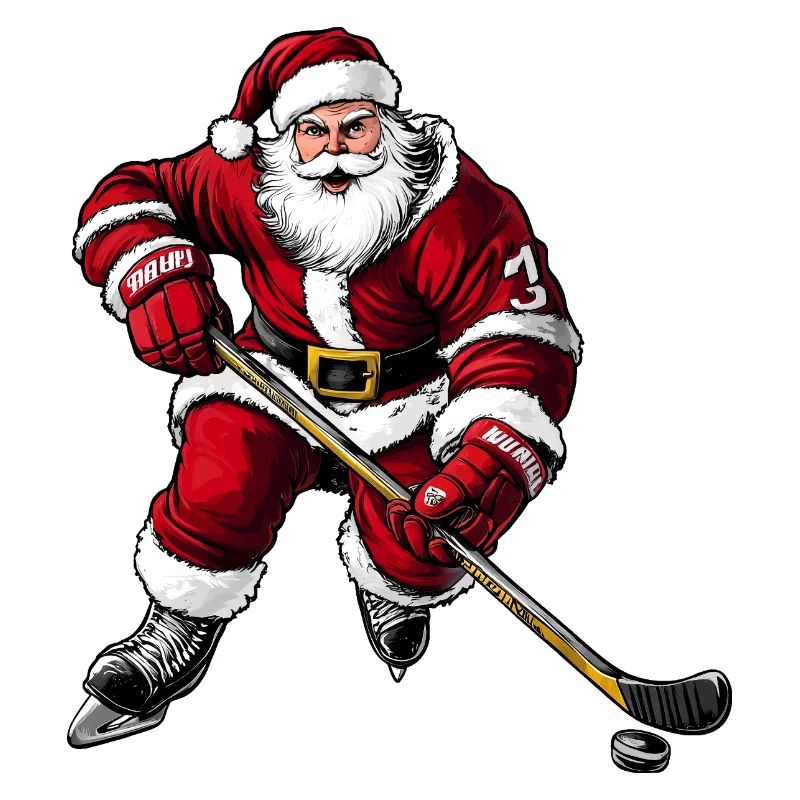 Eishockeyspieler Weihnachtsmann