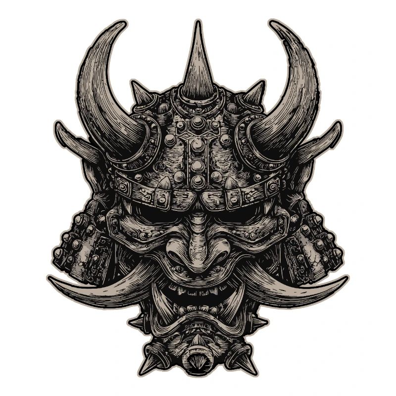 Dämonischer Samurai Helm Oni Maske
