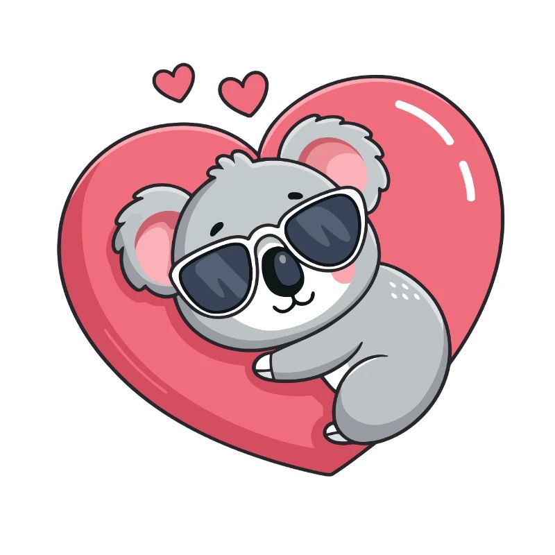 Koala-Ruhebrille mit rosa Herz