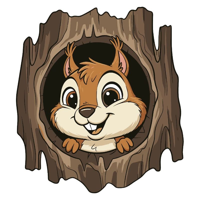 Waldchipmunk im Baumloch