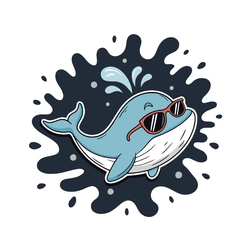 Chill Whale mit coolen Gläsern