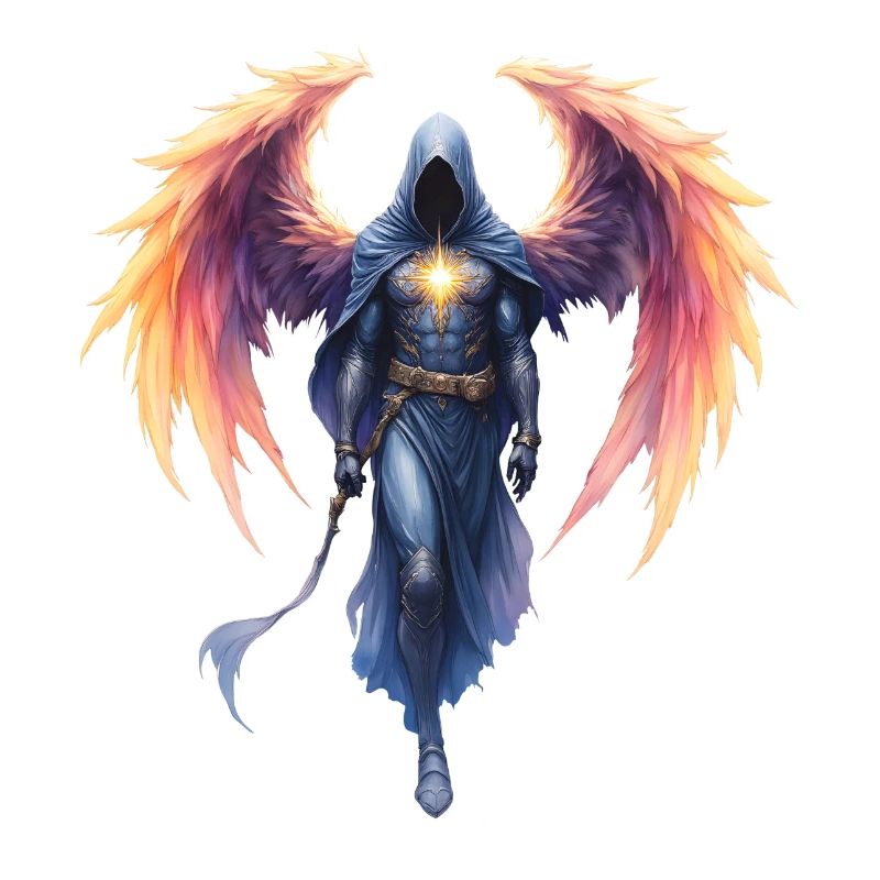 Blue Fire Winged Warrior