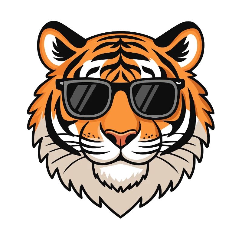 Lässiger Tiger mit dunkler Brille