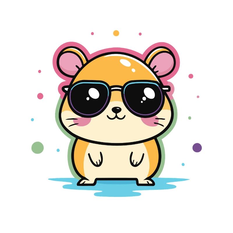 Hamster-Cool-Brille und Konfetti