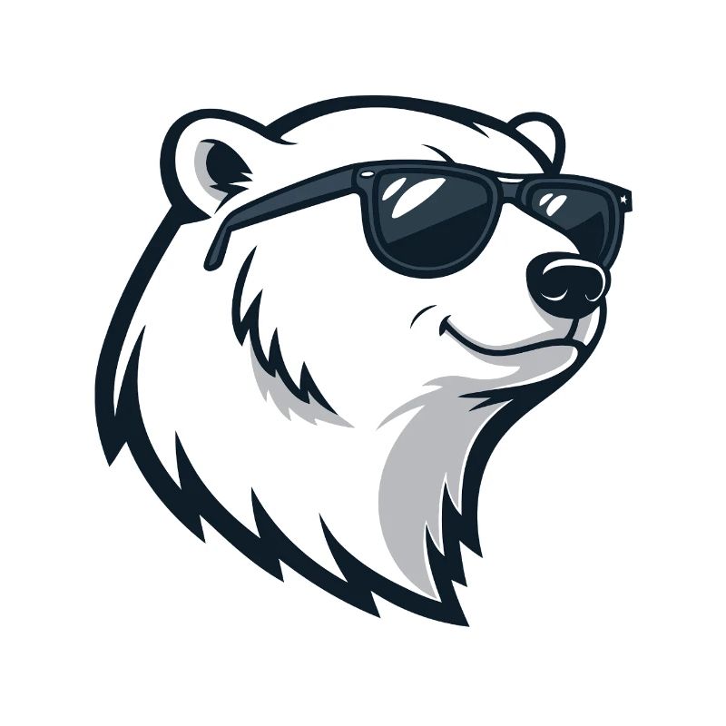 Eisbär mit Brille
