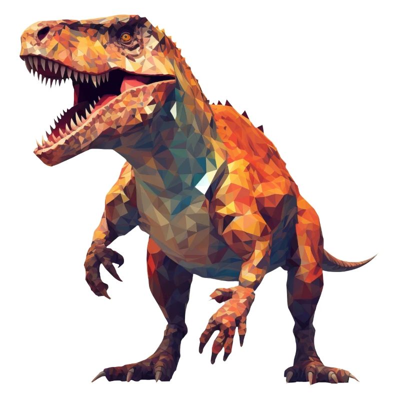 Dino Dinosaurier T-Rex im Polygon Stil