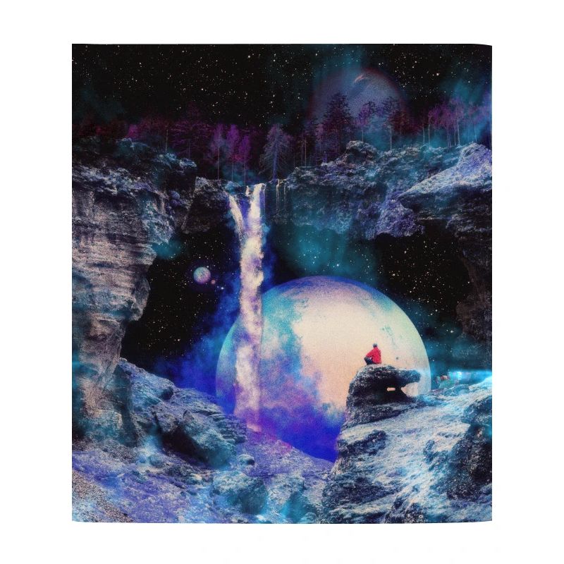 Space Cave With Waterfall