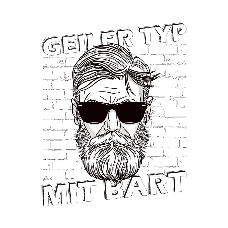 Geiler Typ mit Bart Hip Oberlippenbart Bärtig