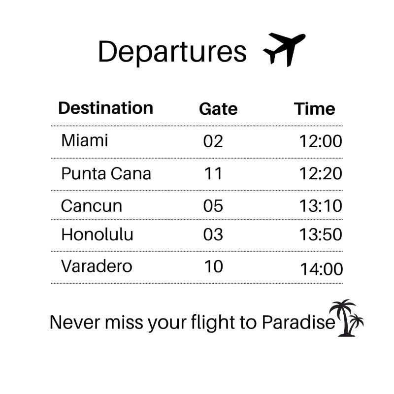 Flug ins Paradis