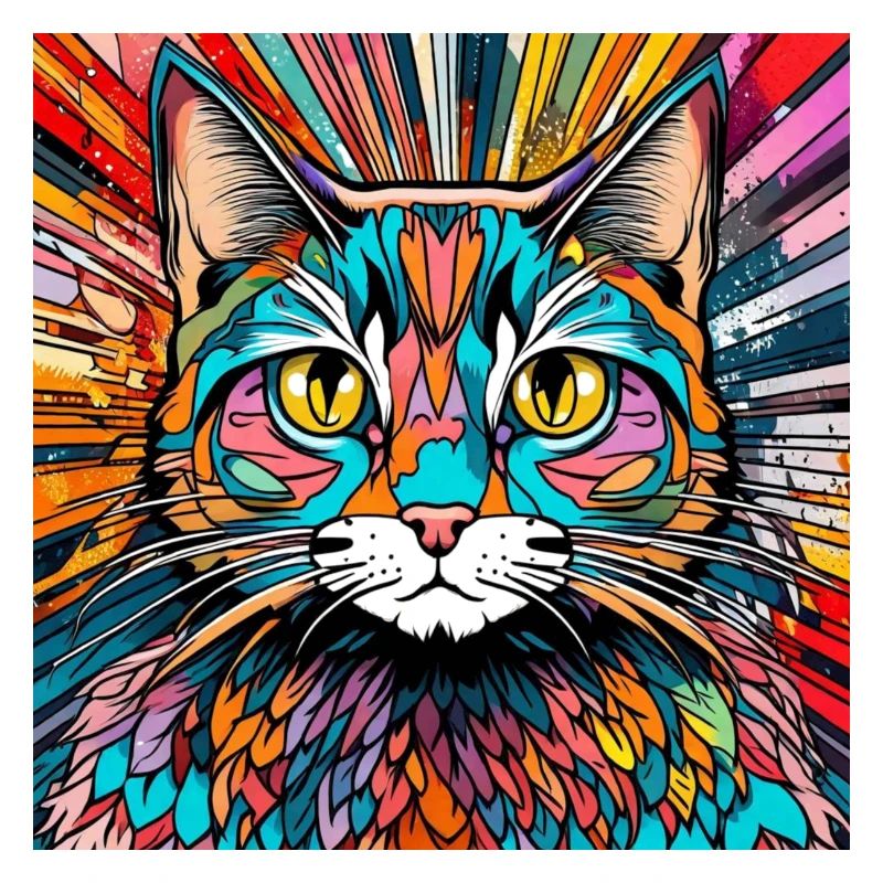 Tête de Chat Chat Chat Coloré