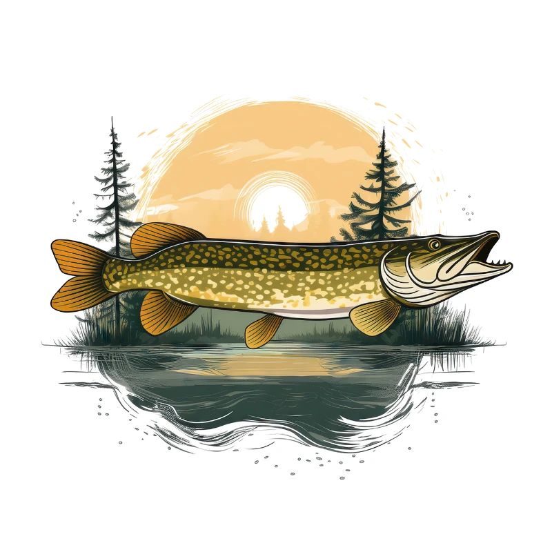 Conception du pêcheur de brochet