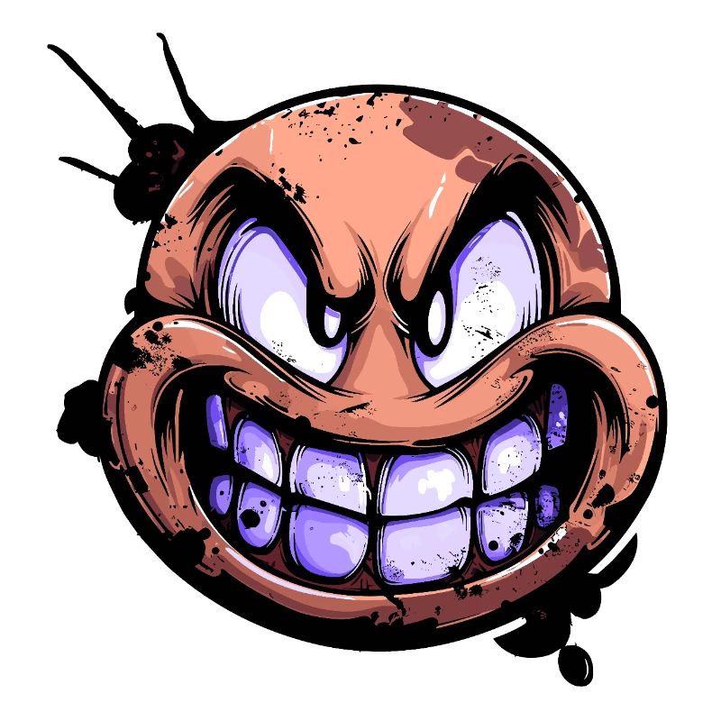 Grim Face with Teeth