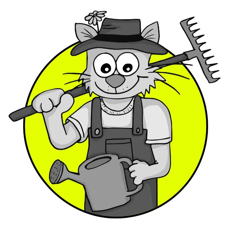 Retro Gärtner-Katze