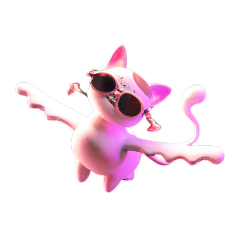 flying cat creature with sunglasses