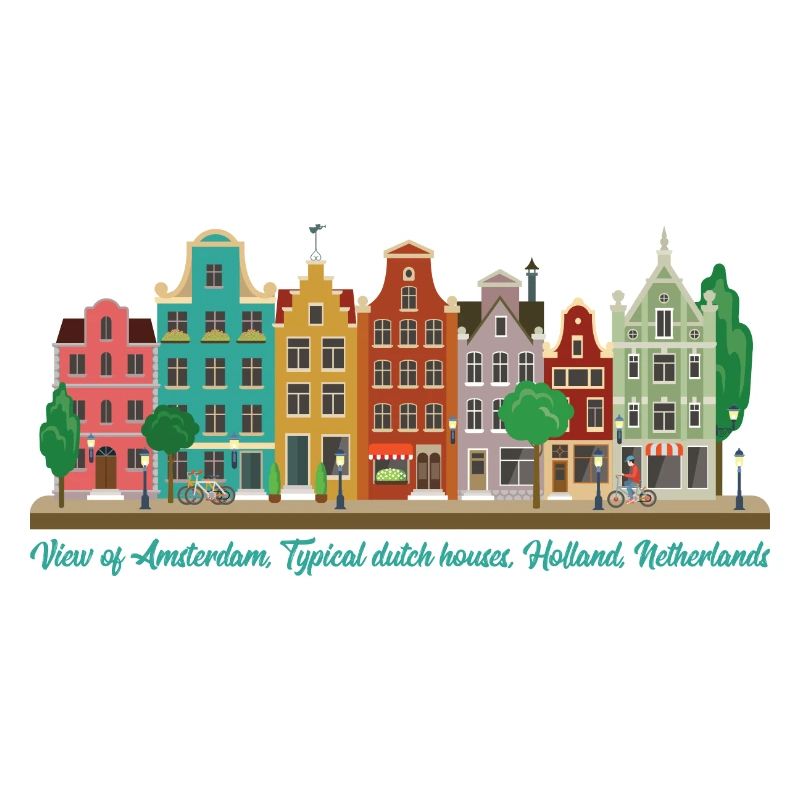 Blick auf Amsterdam, typisch holländische Häuser, Holland