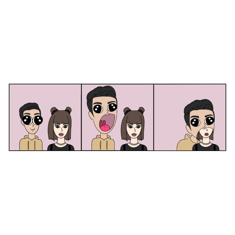 J’aime manger | | de style comique Triptyque