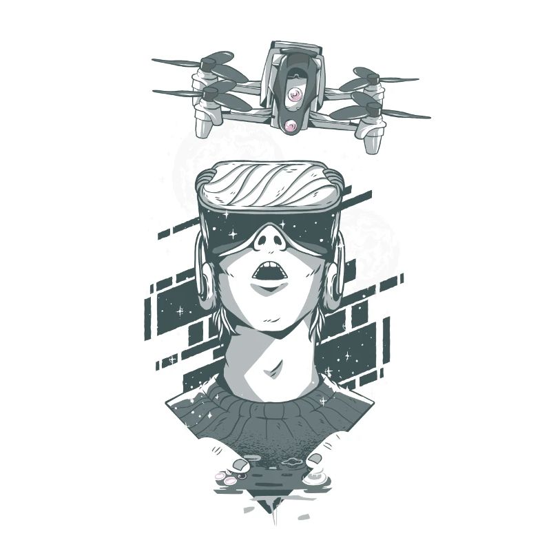 Drone operator, drone pilot with camera drone