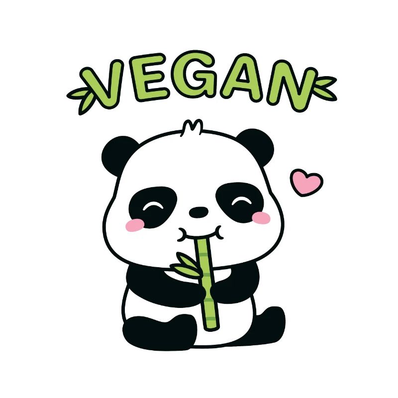Mignon petit panda mangeant une pousse de bambou végétalien