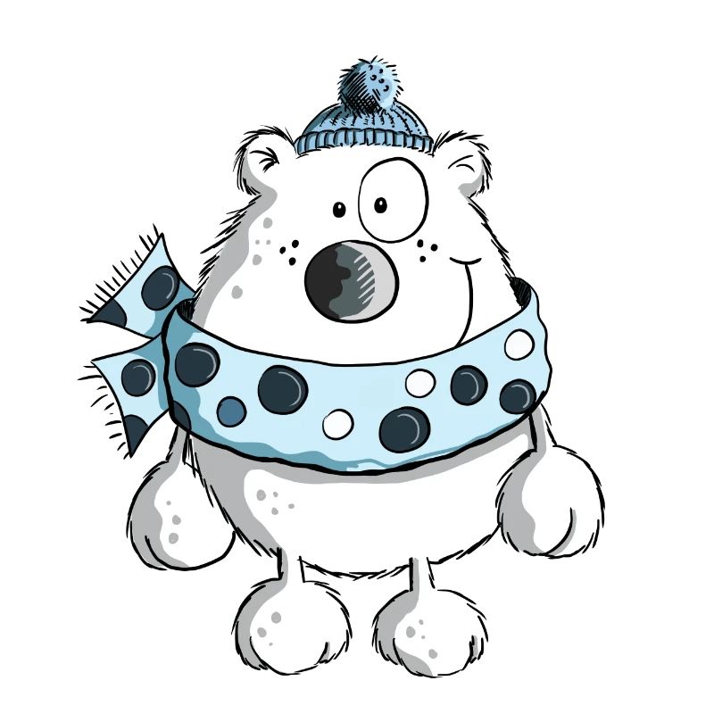 Drolliger Eisbär - Bär - Winter - Comic - Tiere