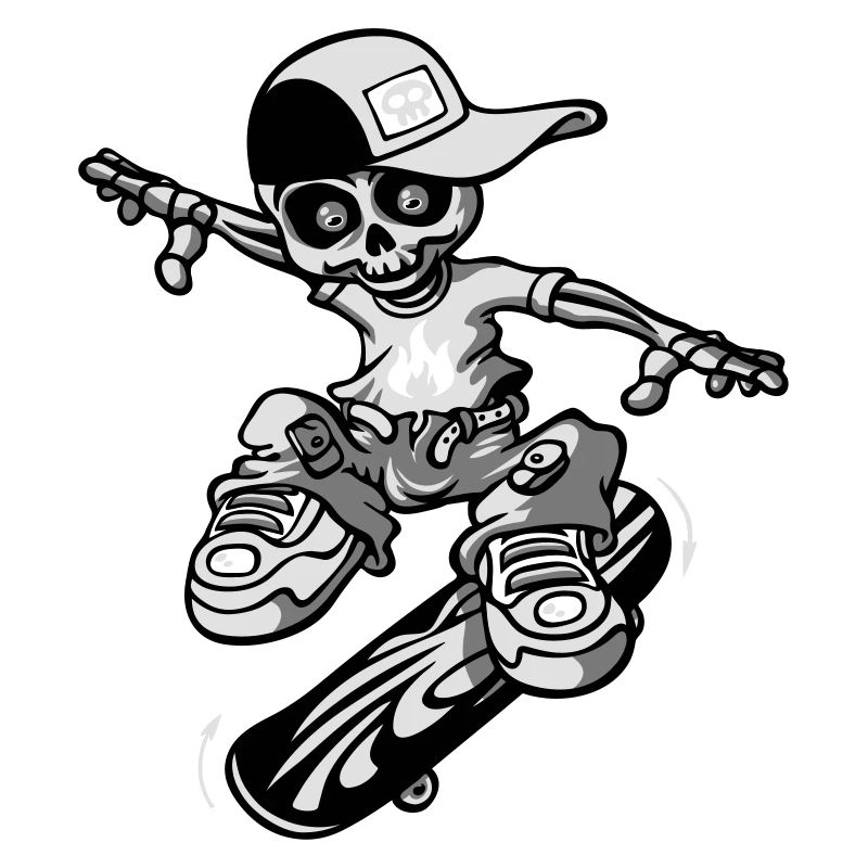 Skeleton and skateboard flex