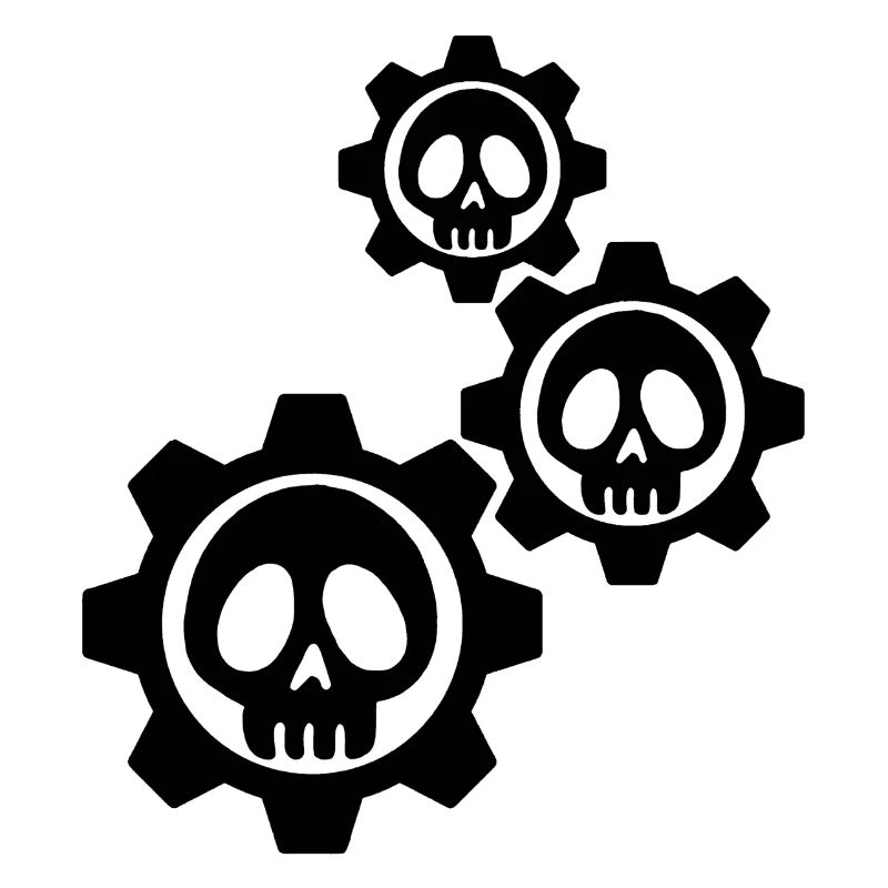 Black skulls and gears
