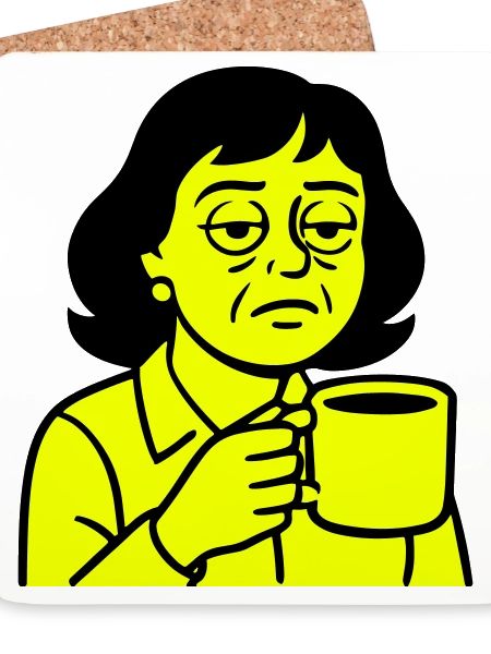 Mürrische Kaffeetante