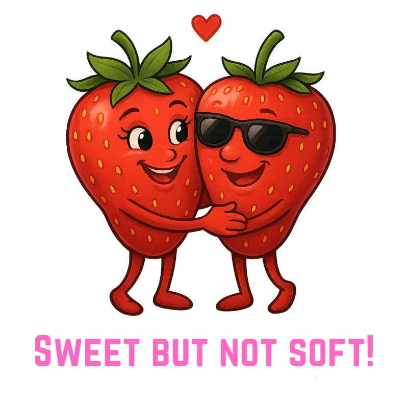 Süße Erdbeeren paar karikatur 