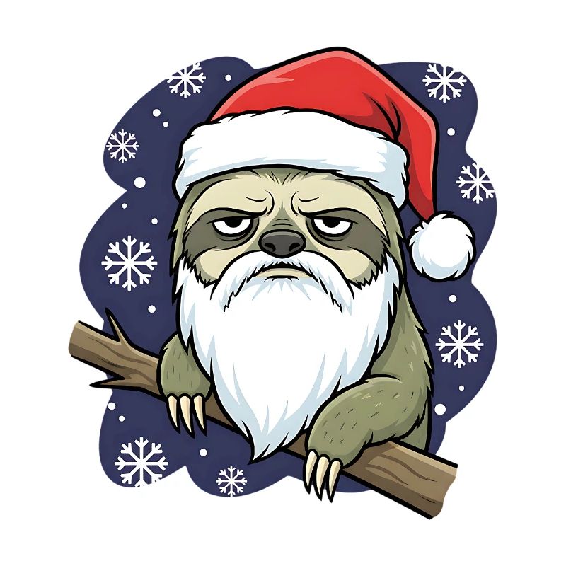 Lustiger Weihnachts Faultier Santa Grumpy