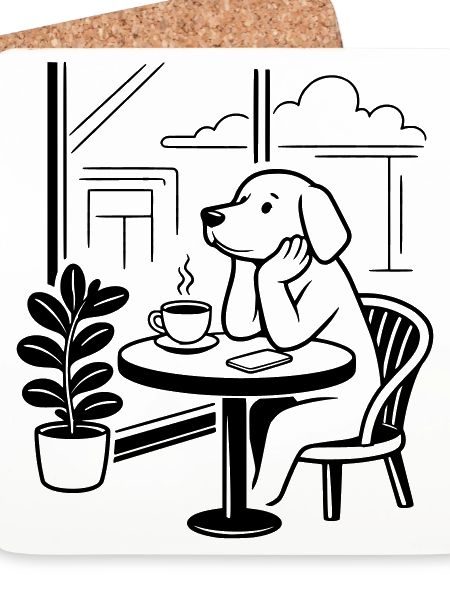 Hund im Café